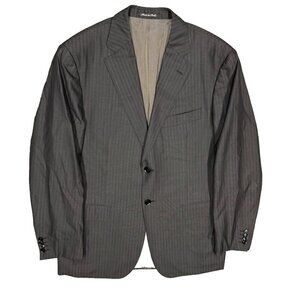 Pal Zileri Blazer Muted Striped Wool Silk Sport Coat Made in Italy Brown 42 R